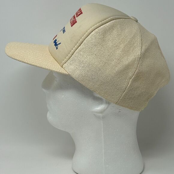 Vintage Sorensen Construction Inc Trucker Hat Baseball Cap Mesh Snapback Ivory - Picture 8 of 13